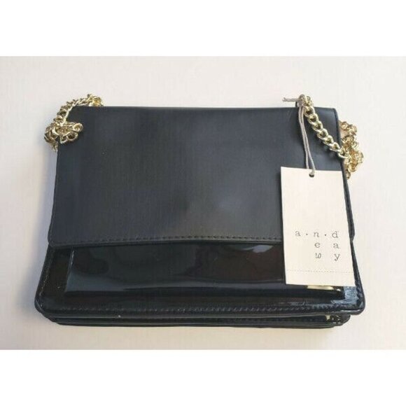 A New Day Women's Chain Flap Crossbody Handbag Black NWT Casual Date Teen - Picture 3 of 4